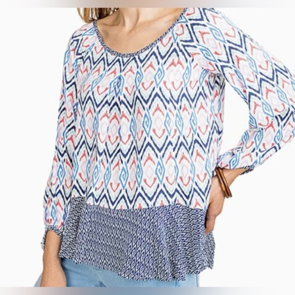 SOUTHERN TIDE ERIKA BLOUSE PEPLUM TOP